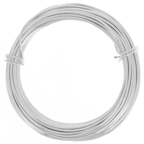 1.5mm Anodized aluminum wire - Silver Tone x10m