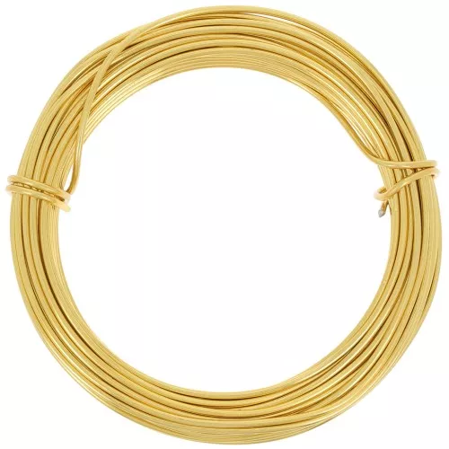 1.5mm Anodized aluminum wire - Gold Tone x10m
