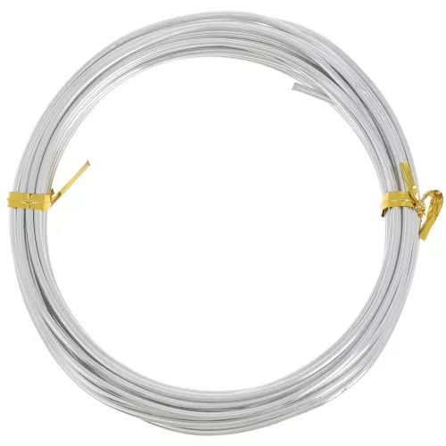 2mm Anodized aluminum wire - Silver Tone x5m