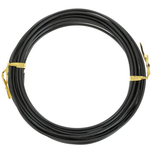 2mm Anodized aluminum wire - Black x5m