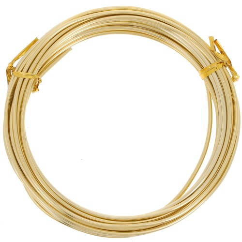 2mm Anodized aluminum wire - Gold Tone x5m