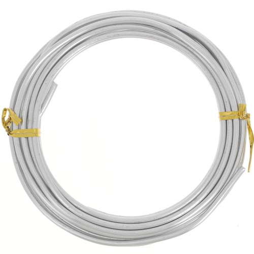 3mm Anodized aluminum wire - Silver Tone x5m