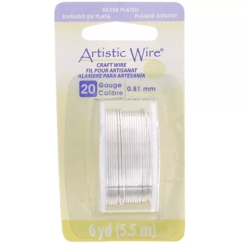 Artistic Wire Copper Wire 0.81 mm - Tarnish-Resistant Silver-Plated x5.5 m