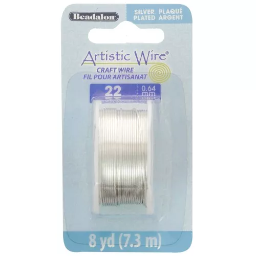 Artistic Wire Copper Wire 0.64 mm - Tarnish-Resistant Silver-Plated x7.3 m