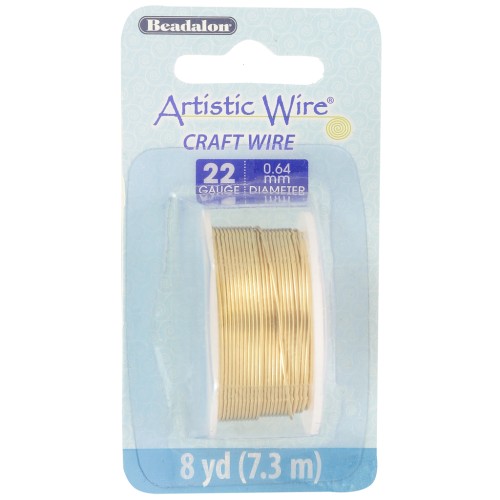 Artistic Wire Brass Wire 0.64 mm - Unfinished, Anti-Tarnish Treated x7.3 m