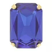 14x10mm Aurora A4627 set crystal - Octagon - Gold - Capri Blue x1