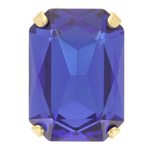 14x10mm Aurora A4627 set crystal - Octagon - Gold - Capri Blue x1