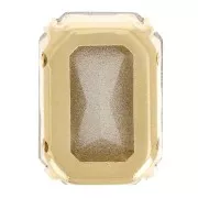 14x10mm Aurora A4627 set crystal - Octagon - Gold - Capri Blue x1