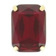 14x10mm Aurora A4627 set crystal - Octagon - Gold - Ruby x1