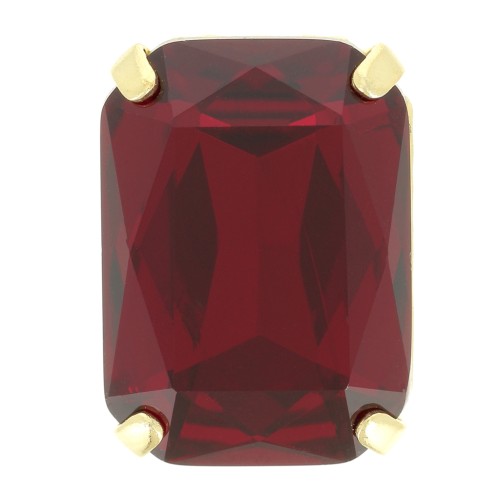 14x10mm Aurora A4627 set crystal - Octagon - Gold - Ruby x1
