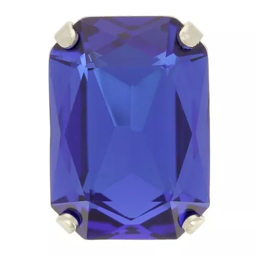 14x10mm Aurora A4627 set crystal - Octagon - Rhodium - Capri Blue x1