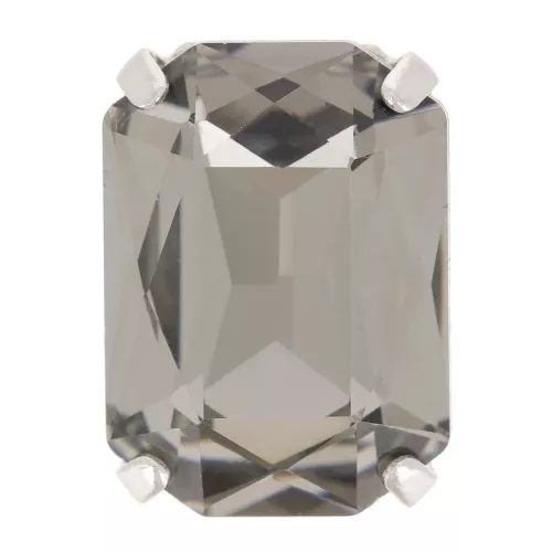 14x10mm Aurora A4627 set crystal - Octagon - Rhodium - Black Diamond x1