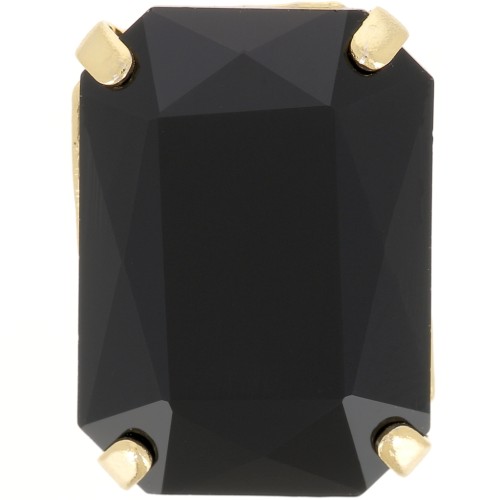 18x13mm Aurora A4627 set crystal - Octagon - Gold - Jet x1