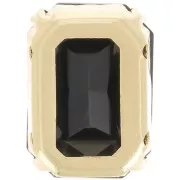 18x13mm Aurora A4627 set crystal - Octagon - Gold - Jet x1