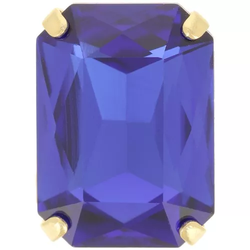 18x13mm Aurora A4627 set crystal - Octagon - Gold - Capri Blue x1
