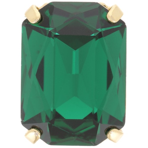 18x13mm Aurora A4627 set crystal - Octagon - Gold - Emerald x1