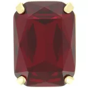 18x13mm Aurora A4627 set crystal - Octagon - Gold - Ruby x1