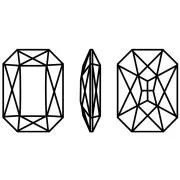 18x13mm Aurora A4627 set crystal - Octagon - Rhodium - Crystal x1