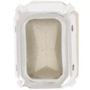 18x13mm Aurora A4627 set crystal - Octagon - Rhodium - Crystal AB x1