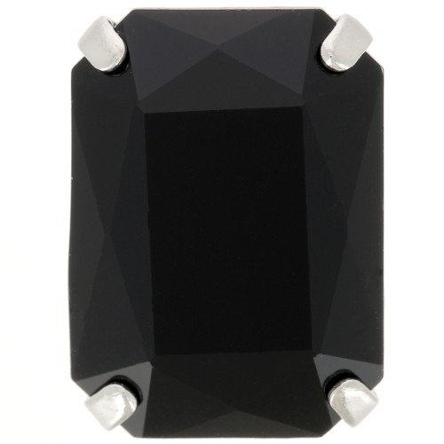 18x13mm Aurora A4627 set crystal - Octagon - Rhodium - Jet x1