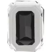 18x13mm Aurora A4627 set crystal - Octagon - Rhodium - Jet x1