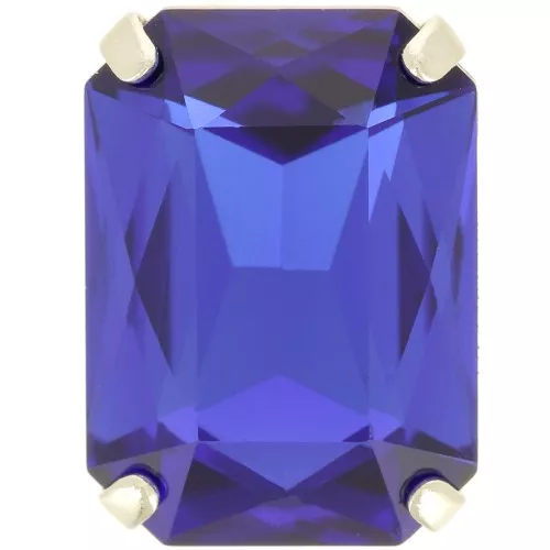 18x13mm Aurora A4627 set crystal - Octagon - Rhodium - Capri Blue x1