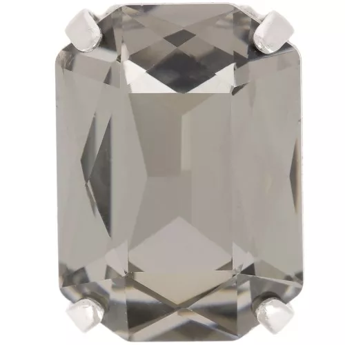18x13mm Aurora A4627 set crystal - Octagon - Rhodium - Black Diamond x1