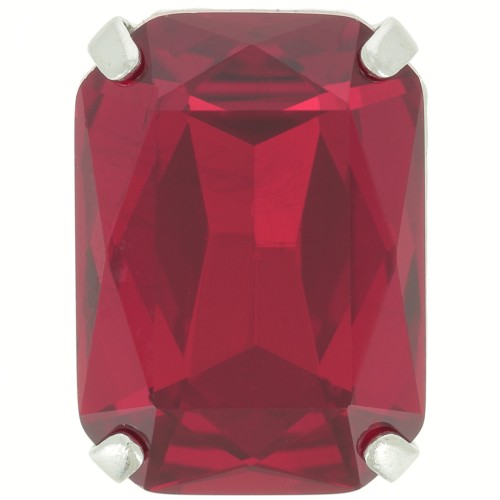 18x13mm Aurora A4627 set crystal - Octagon - Rhodium - Ruby x1