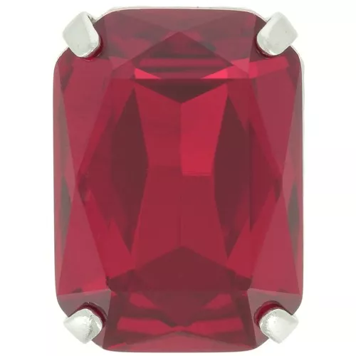18x13mm Aurora A4627 set crystal - Octagon - Rhodium - Ruby x1