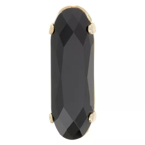15x5mm Aurora A4161 Set crystal - Long Classical Oval - Gold - Jet x1