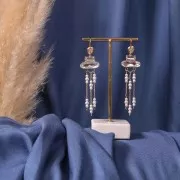 15x5mm Aurora A4161 Set crystal - Long Classical Oval - Gold - Jet x1