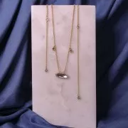 15x5mm Aurora A4161 Set crystal - Long Classical Oval - Gold - Jet x1