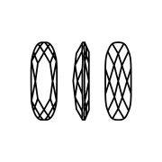 15x5mm Aurora A4161 Set crystal - Long Classical Oval - Gold - Jet x1