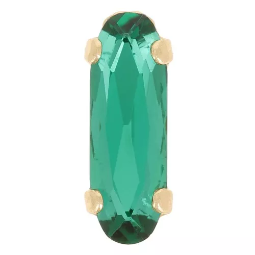 15x5mm Aurora A4161 Set crystal - Long Classical Oval - Gold - Emerald x1