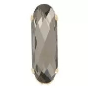 15x5mm Aurora A4161 Set crystal - Long Classical Oval - Gold - Black Diamond x