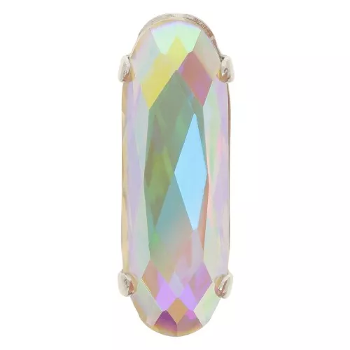 15x5mm Aurora A4161 Set crystal - Long Classical Oval - Rhodium - Crystal AB x1