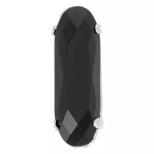 15x5mm Aurora A4161 Set crystal - Long Classical Oval - Rhodium - Jet x1