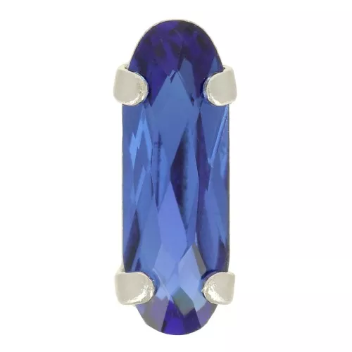 15x5mm Aurora A4161 Set crystal - Long Classical Oval - Rhodium - Capri Blue x1