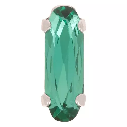 15x5mm Aurora A4161 Set crystal - Long Classical Oval - Rhodium - Emerald x1