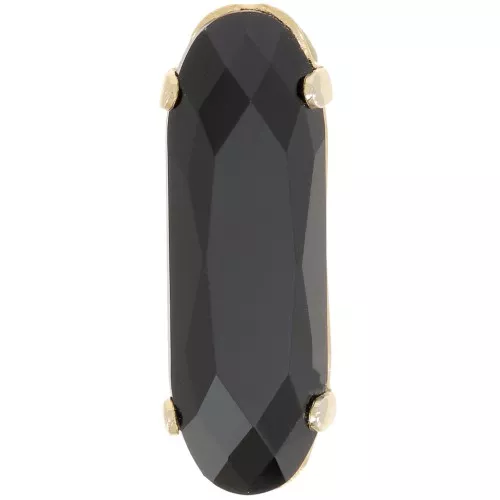21x7mm Aurora A4161 Set crystal - Long Classical Oval - Gold - Jet x1