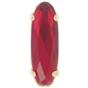21x7mm Aurora A4161 Set crystal - Long Classical Oval - Gold - Ruby x1|raw }}