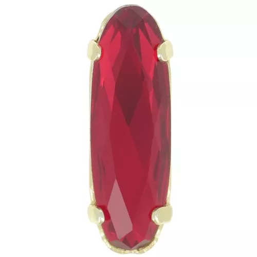 21x7mm Aurora A4161 Set crystal - Long Classical Oval - Gold - Ruby x1