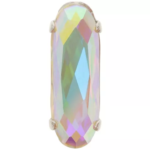 21x7mm Aurora A4161 Set crystal - Long Classical Oval - Rhodium - Crystal AB x1