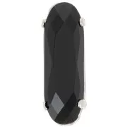 21x7mm Aurora A4161 Set crystal - Long Classical Oval - Rhodium - Jet x1