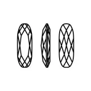 21x7mm Aurora A4161 Set crystal - Long Classical Oval - Rhodium - Jet x1