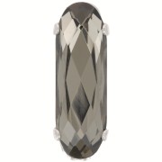 21x7mm Aurora A4161 Set crystal - Long Classical Oval - Rhodium - Black Diamond x1