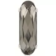 21x7mm Aurora A4161 Set crystal - Long Classical Oval - Rhodium - Black Diamond x1