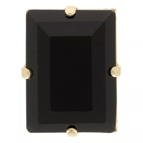14x10mm Aurora set Crystal A4527 Step Cut Baguette - Gold - Jet x1