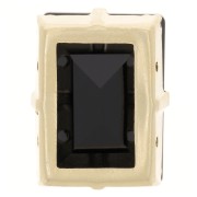 14x10mm Aurora set Crystal A4527 Step Cut Baguette - Gold - Jet x1