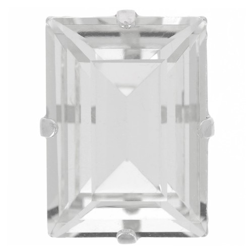 14x10mm Aurora set Crystal A4527 Step Cut Baguette - Rhodium - Crystal x1